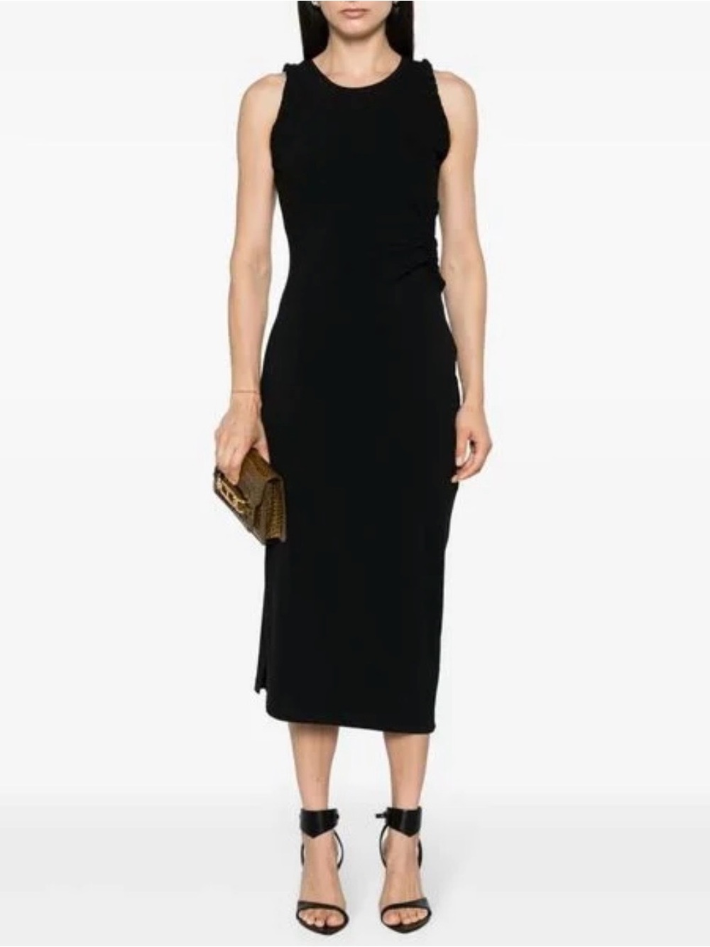 IRO Black Sleeveless Midi Sheath Dress
